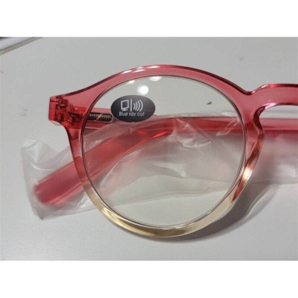 EyeKepper Sheer Red 1.75 Round Frame Anti Blue Light Reading Glasses 113241
